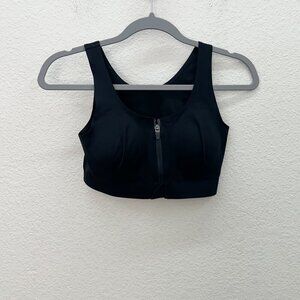Zyia Active Black Front Zip Sports Bra Womens size XS